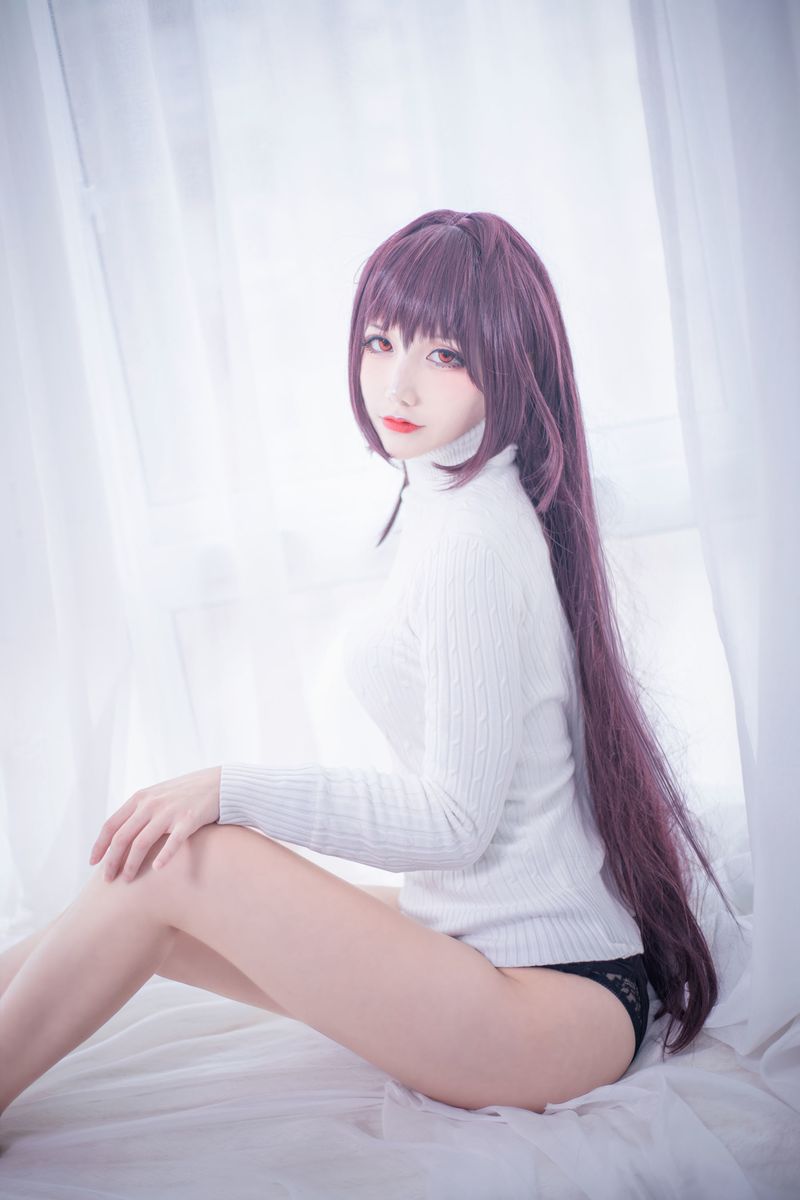 动漫COSER仙九Airi角色扮演FGO毛衣斯卡哈美图